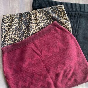 Mini Bandeau Knit Overskirt Lot Leopard Burgundy Black knit